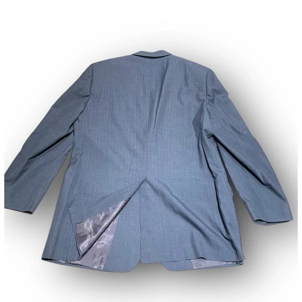 Vintage Christian Dior Monsieur Mens Light Gray Pinstripe Blazer Jacket USA Read